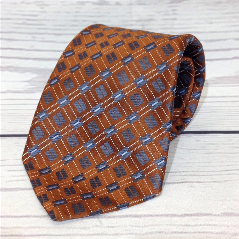 Jones New York Silk Necktie Brown Blue